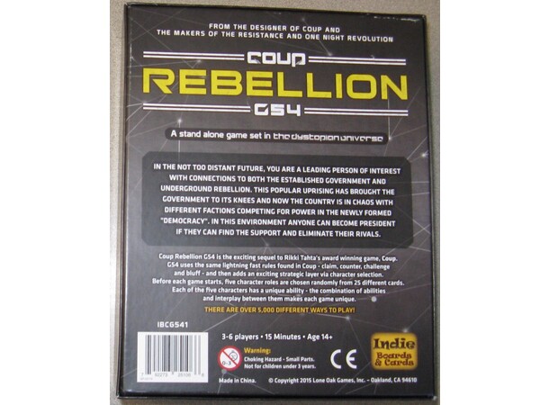 Coup Rebellion G54 Kortspel